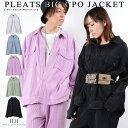 ONE 4 PREMIUM ◆プリーツ ビッグ CPOジャケット◆ ビッグシルエット ジャケット メンズ CPO レディース CPOジャケット シャツ シャツジ...