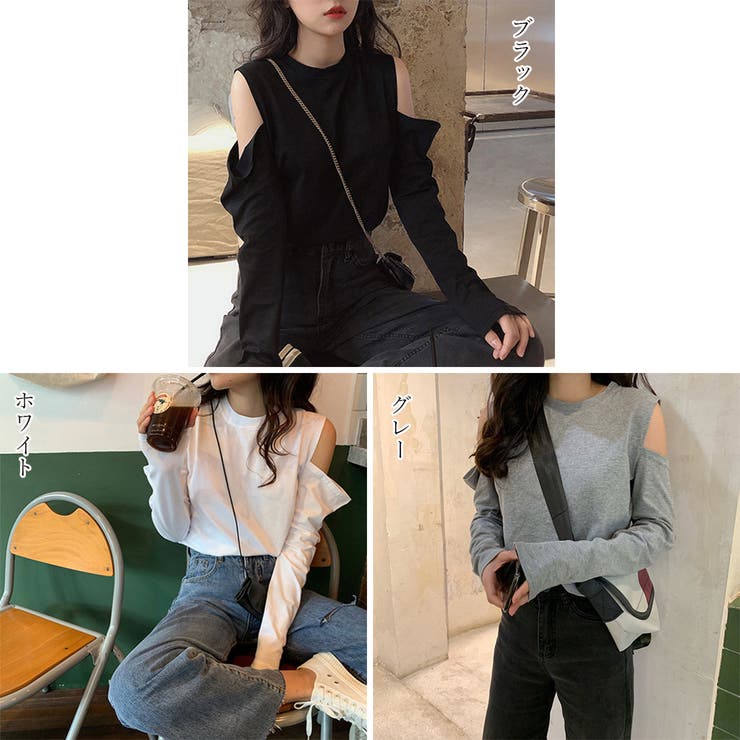 【10％OFFクーポン！9/24(木)1:59まで】SUNSHINE CLOSET 肩出しTシャツ レディース ナチュラル 春 春服 オフィスカジュアル 韓国ファッション 韓国 トップス shoplistselect-10144552 SHOPLIST サンプル画像2