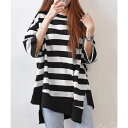 ANGELCLOSET ビッグTシャツ ボーダー柄 ゆったり夏t トップス