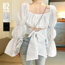 ANGELCLOSET バックリボン ブラウス スクエアネック トップス