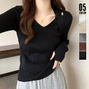 【8/11まで5%OFFクーポン】SUNSHINE CLOSET リブニットトップス レディース 韓国風 トップス