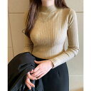 【8/11まで5%OFFクーポン】SUNSHINE CLOSET 韓国リブニットトップス ハイネック 長袖 トップス
