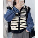 【8/11まで5%OFFクーポン】SUNSHINE CLOSET ドッキングニット ボーダーニットトップス トップス