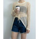 ANGELCLOSET 透かし編みニットトップス レディース長袖 トップス