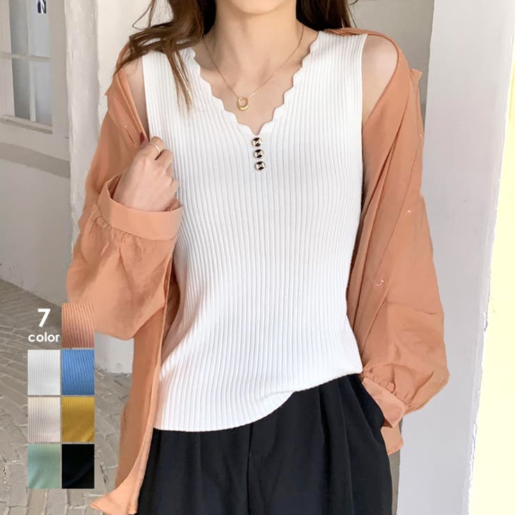 【10％OFFクーポン！11/27(木)1:59まで】SUNSHINE CLOSET タンクトップ Vネック ノースリーブ インナー..