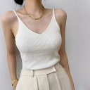 ANGELCLOSET リブニットキャミソール フロントVカット トップス