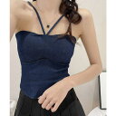 SUNSHINE CLOSET デニム風キャミソールカップ付きブラトップ トップス