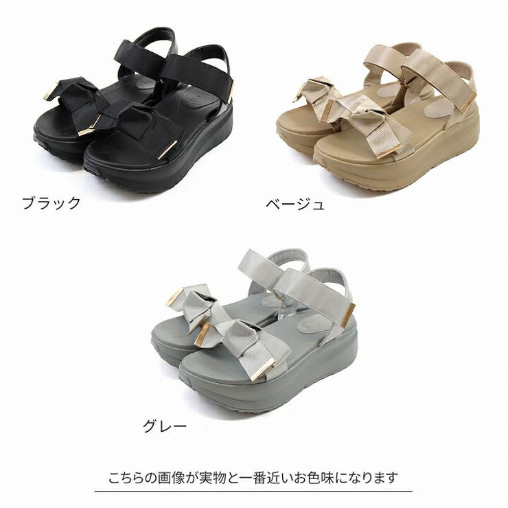 VIVIAN COLLECTION 厚底リボンダッドスポーツサンダル シューズ・靴