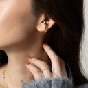 CREAM-DOT イヤーカフ 金属アレルギー ニッケルフリー 18kコーティング レディース ウェーブライン ぷっくり メタル 片耳用 変形 大人 ゴールド ...