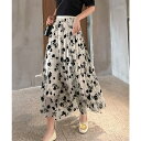 SUNSHINE CLOSET チュールスカート花柄フロッキープリント スカート