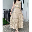 ANGELCLOSET クロシェ編みセットアップ ボヘミアン夏服 パンツ・ズボン