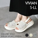 VIVIAN COLLECTION 厚底シアーレースダッドスポーツサンダル シューズ・靴