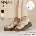 VIVIAN COLLECTION サッ!と履ける厚底コンフォートゴムフィットサンダル シューズ・靴
