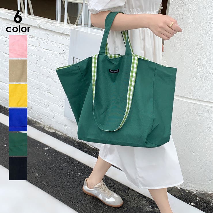 【5％OFFクーポン！10/17(金)9：59まで】SUNSHINE CLOSET キャンバス トートバッグ リバーシブル 春 春服 オフィスカジュアル 韓国ファッション 韓国 バッグ・鞄のサムネイル