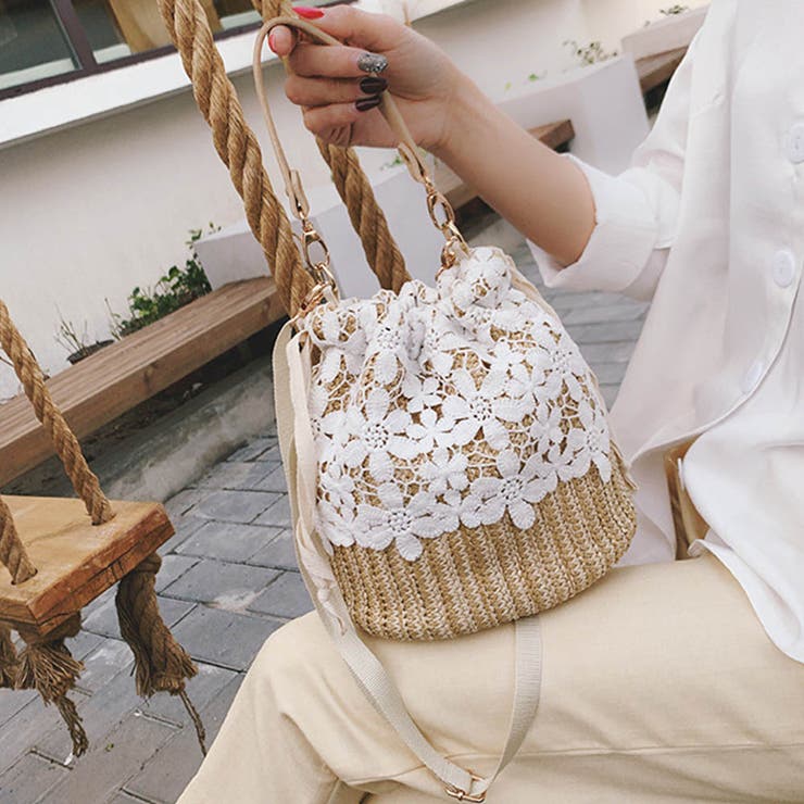 SUNSHINE CLOSET かごバッグ レース ショルダーバッグ バッグ・鞄