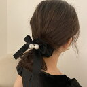 ANGELCLOSET シュシュ ヘアゴム パール リボン 韓国 ヘアアクセサリー