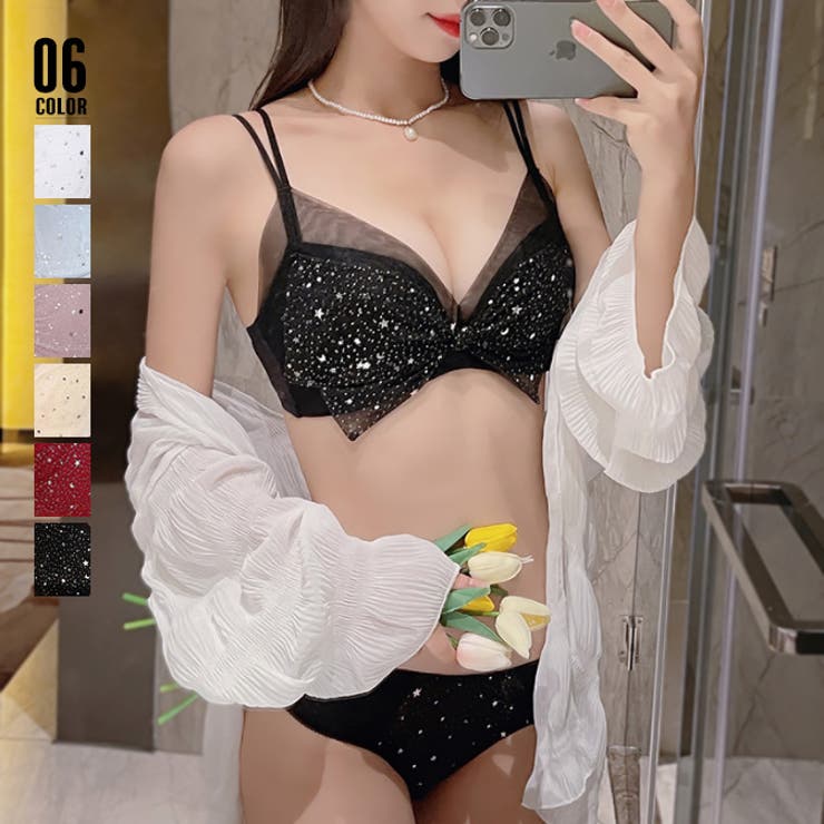 SUNSHINE CLOSET ブラジャー ランジェリー 下着セット 春 春服 オフィスカジュアル 韓国ファッション ..