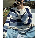 【8/11まで5%OFFクーポン】SUNSHINE CLOSET ボーダー柄 スウェット 配色 トレーナー トップス
