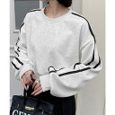 SUNSHINE CLOSET ショート丈 サイドラインスウェット裏起毛 トップス