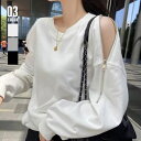 【8/11まで5%OFFクーポン】SUNSHINE CLOSET トレーナー オープンショルダー 無地 トップス