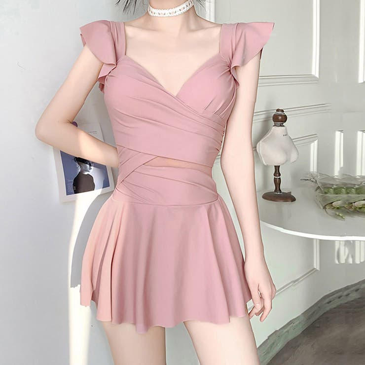 【10％OFFクーポン！1/29(木)1:59まで】SUNSHINE CLOSET ワンピース水着 体型カバー 3色 水着