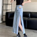 SUNSHINE CLOSET スカート スリット デニムスカート 韓国 スカート