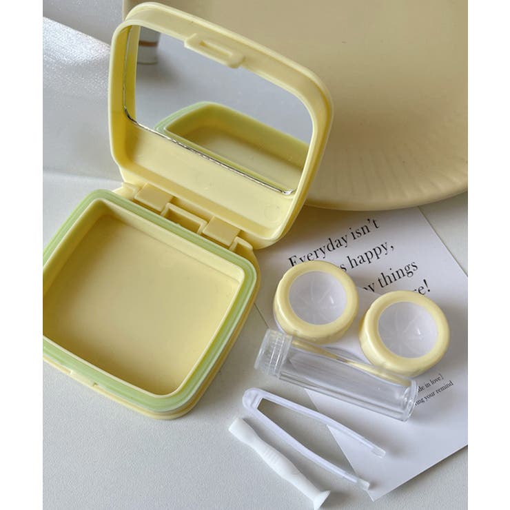 【10%OFFクーポン!11/27(木)1:59まで】SUNSHINE CLOSET 内鏡付きコンタクトレンズケースセット無地 メイク小物