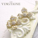 【8/11まで5%OFFクーポン】VINGTAINE キュービックジルコニアフラワーピアス ゴージャス 華やか アクセサリー レディース 大人っぽい かわいい ...