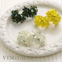 【8/11まで5%OFFクーポン】VINGTAINE ピアス フラワー ハーフフープ ボリューム お花 カットビーズ アクセサリー 上品 大人カジュアル シンプ...