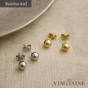 VINGTAINE ピアス 6mm 一粒 ミニ ステンレス サージカルステンレス 金属アレルギー対応 つけっぱなし 錆びない メタル アクセサリー 金属アレルギー 上品 大人カジュアル シンプル TP055 アクセサリー(4)