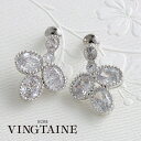 VINGTAINE キュービックジルコニアエレガントピアス/イヤリング/オーバル型/ドレスアクセサリー/結婚式/二次会 P2-SET10 アクセサリー
