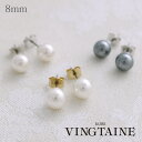 VINGTAINE 一粒パールピアス/イヤリング(8mm)/チタンポスト P1288 アクセサリー