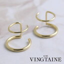 【5/15限定 15%OFFクーポン】VINGTAINE 2連風シンプルイヤーカフ 片耳 イヤカフ イヤーフック カジュアル シンプル お洒落 大ぶり レディー...
