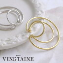 VINGTAINE 【片耳用】3連風ビッグサークルイヤーカフ シンプル 大人っぽい イヤカフ イヤーカフス フープイヤリング 大人カジュアル レディースアクセサ...