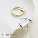 VINGTAINE 【片耳販売】2連リング風イヤーカフ ニュアンス 個性的 メタル カジュアル アクセサリー アレンジ 重ね付け アシンメトリー レディース シ...