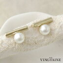 VINGTAINE ピアス イヤリング メタルバー ミニ パール シンプル アクセサリー ギフト プレゼント P5267 アクセサリー