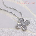 【8/11まで5%OFFクーポン】VINGTAINE パヴェフラワーネックレス/花/キュービックジルコニア/結婚式/二次会 C3195 アクセサリー