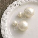 【10%OFFクーポン!11/27(木)1:59まで】VINGTAINE ノンホールピアス ダブル コットンパール (M) イヤリング 樹脂ピアス 金属アレルギ...