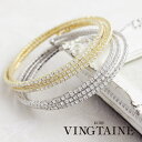 VINGTAINE 3連リングラインストーンブレスレットB22-6 アクセサリー