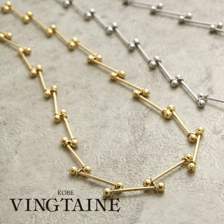 【10％OFFクーポン！3/26(木)1:59まで】VINGTAINE ネックレス メタルバー 個性的 ショートネックレス シンプル アクセサリー 大人カジュアル プレゼント ギフト レディース C3329 アクセサリー
