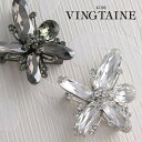 【7/11 1:59まで 5%OFFクーポン】VINGTAINE ブローチ フラワー/カットクリスタル BR-18 アクセサリー
