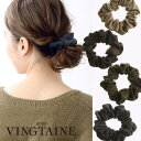 【マラソン期間中 5%OFFクーポン】VINGTAINE シュシュ スエード調 ベーシック カラー シンプル デイリー オフィス 秋冬 ヘアアクセサリー HS-108 ヘアアクセサリー