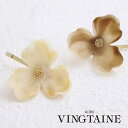 【マラソン期間中 5%OFFクーポン】VINGTAINE ニュアンスカラーフラワーポニーフック ヘアカフ ヘアフック ヘアゴム レディース ヘアアクセサリー 可愛い 大人っぽい H7328 ヘアアクセサリー