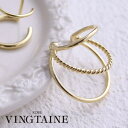 【5/16 1:59まで 5%OFFクーポン】VINGTAINE 3連リングイヤーカフ 片耳 イヤカフ イヤーフック カジュアル シンプル お洒落 大ぶり レデ...