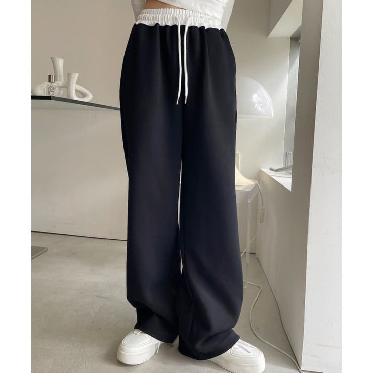 Ada. ウエストレイヤードデザイン スウェットパンツ パンツ・ズボン