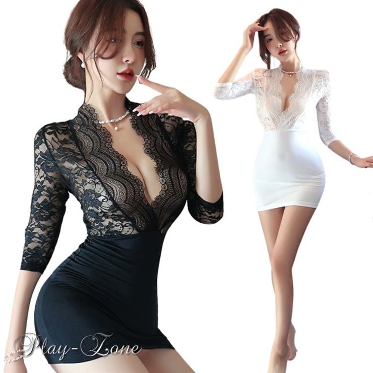 【10%OFFクーポン!11/27(木)1:59まで】play-zone ボディコン ミニ ワンピース ボディコン ドレス セクシー コスチューム ミニドレス ...