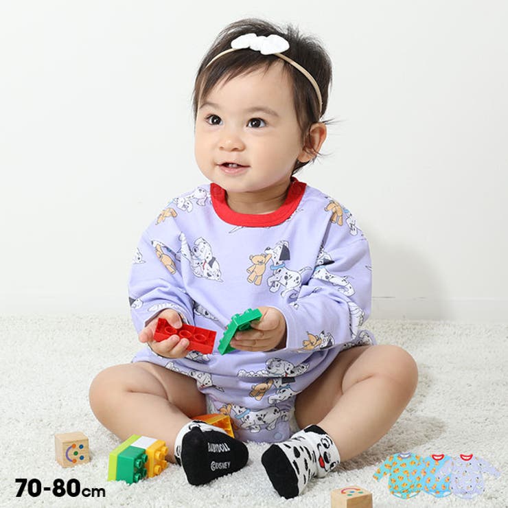 【10%OFFクーポン!11/27(木)1:59まで】BABYDOLL ディズニー 総柄ぽってりロンパース 8527B ベビー