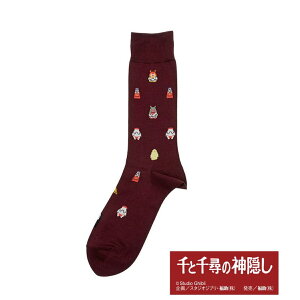 福助オンラインストア 福助 【スタジオジブリ】 靴下 総柄 クルー丈 オクサレ様(028-2402) おしら様 春日様 牛鬼 メンズ フクスケ fukuske ふくすけ インナー・下着