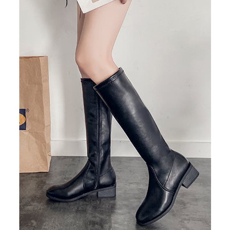 AMOUR BOX サイドファスナーロングブーツ シューズ・靴