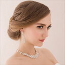 【マラソン期間中 5%OFFクーポン】パーティードレス通販 Precious Lady ネックレス ピアス イヤリング セット品 銀 シルバー ゴージャス ビジュー ラインストーン レディース 着物 髪飾り ブライダル クール ウェディング 小物 花嫁
